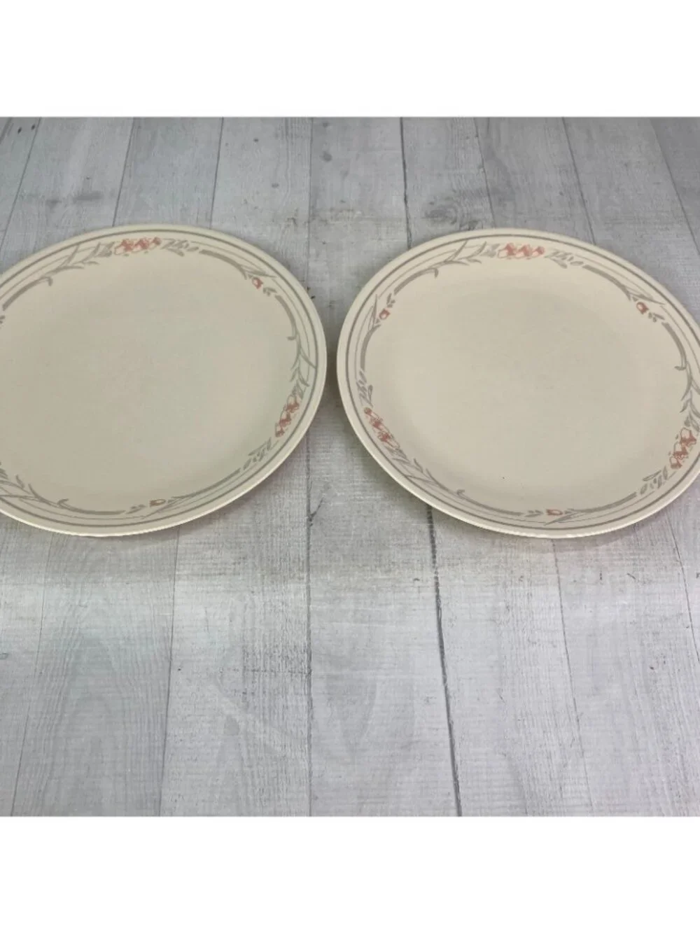 80's Corelle By Corning ROSE Tulip Pink Flowers Sandstone Dinner Plates Set of 6